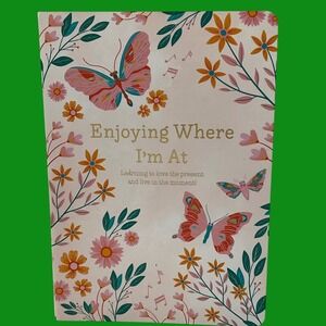 Piccadilly Enjoying Where I'm At Guided Journal Butterfly Floral Pink Gold Foil